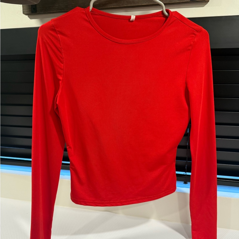 Red Long Sleeve Women's Top (Amazon)